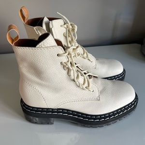 Provenza schouler white lace up boots